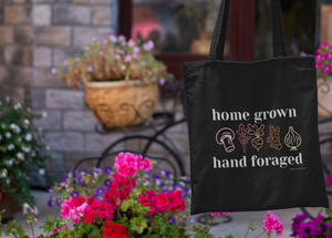 Home Grown ,  Hand Foraged Organic Cotton Reusable Tote | Free Shipping